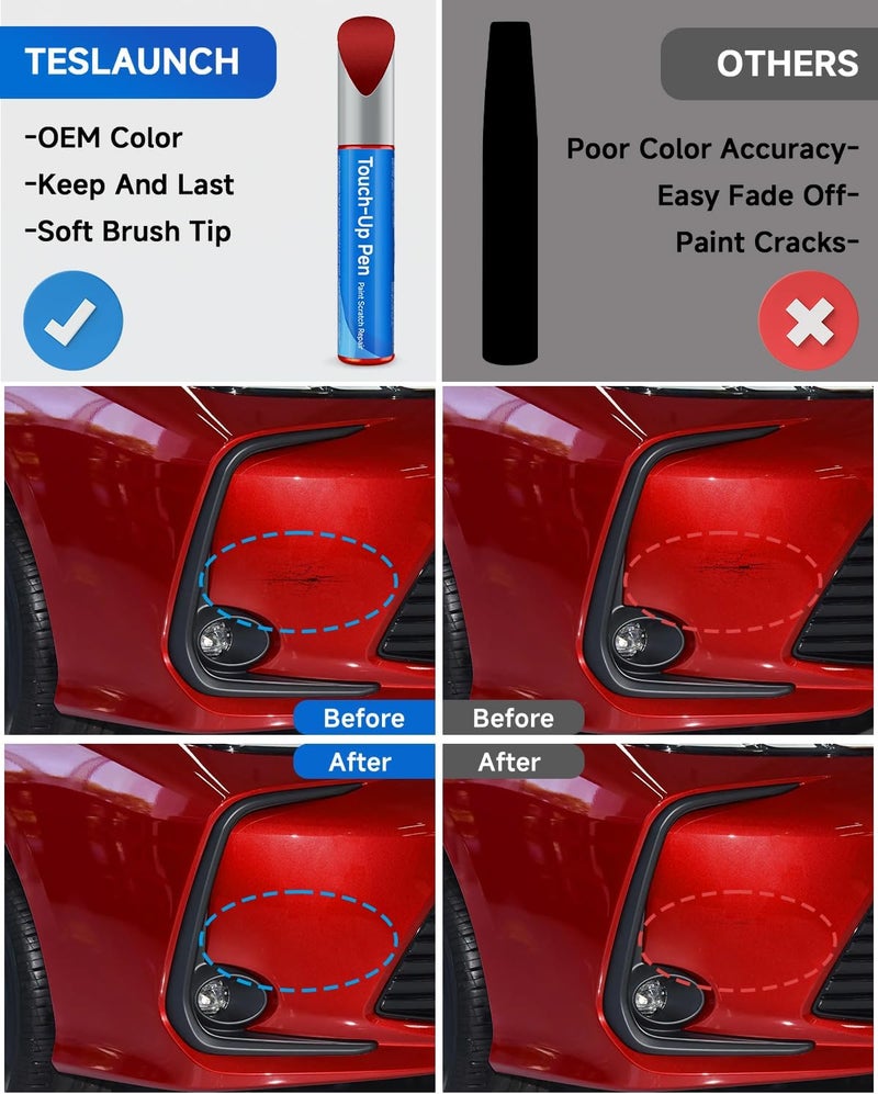 RSACET 3R3 Barcelona Red Pearl Touch Up Paint Compatible with Toyota Exact Match Touch Up Paint Car Scratch Repair - Image 2